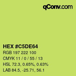 Color code: HEX #C5DE64 | qconv.com