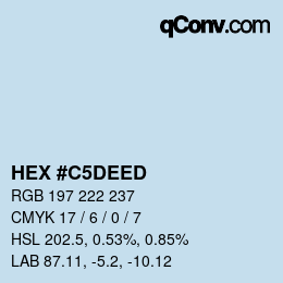 Color code: HEX #C5DEED | qconv.com