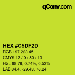 カラーコード: HEX #C5DF2D | qconv.com
