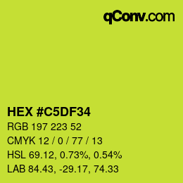 Color code: HEX #C5DF34 | qconv.com
