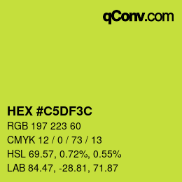 Farbcode: HEX #C5DF3C | qconv.com