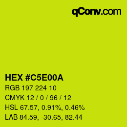 カラーコード: HEX #C5E00A | qconv.com