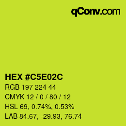カラーコード: HEX #C5E02C | qconv.com