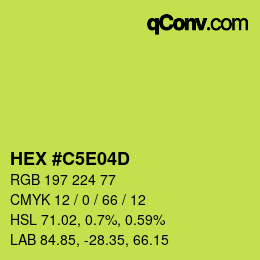 颜色代码: HEX #C5E04D | qconv.com