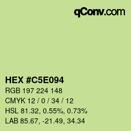 カラーコード: HEX #C5E094 | qconv.com