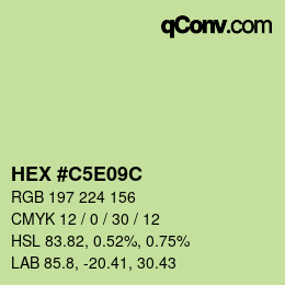 Color code: HEX #C5E09C | qconv.com