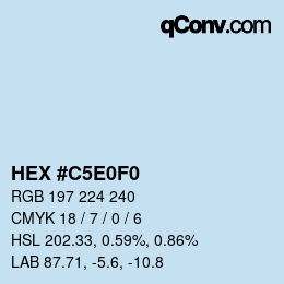 Color code: HEX #C5E0F0 | qconv.com
