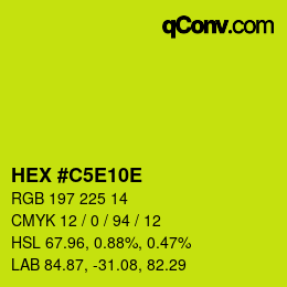 Farbcode: HEX #C5E10E | qconv.com