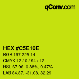 Code couleur: HEX #C5E10E | qconv.com