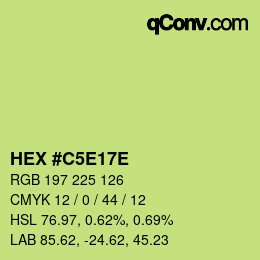 Code couleur: HEX #C5E17E | qconv.com