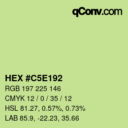 Color code: HEX #C5E192 | qconv.com