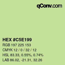 カラーコード: HEX #C5E199 | qconv.com