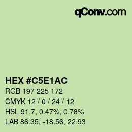 Color code: HEX #C5E1AC | qconv.com