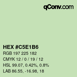 Color code: HEX #C5E1B6 | qconv.com