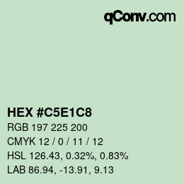 Color code: HEX #C5E1C8 | qconv.com