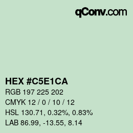 Código de color: HEX #C5E1CA | qconv.com