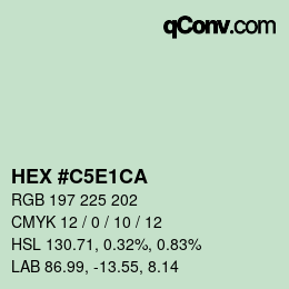 Código de color: HEX #C5E1CA | qconv.com