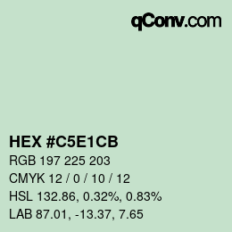 Color code: HEX #C5E1CB | qconv.com