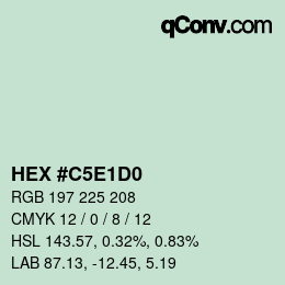 Color code: HEX #C5E1D0 | qconv.com
