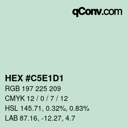 カラーコード: HEX #C5E1D1 | qconv.com