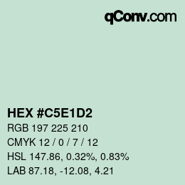 Color code: HEX #C5E1D2 | qconv.com