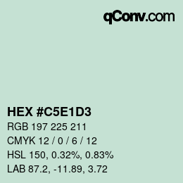 Color code: HEX #C5E1D3 | qconv.com