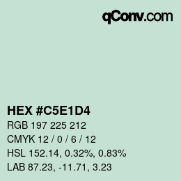 Color code: HEX #C5E1D4 | qconv.com