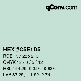 Código de color: HEX #C5E1D5 | qconv.com