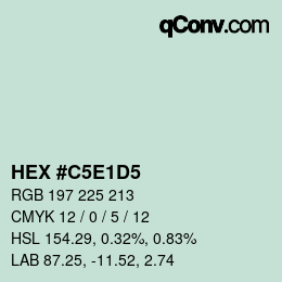 Color code: HEX #C5E1D5 | qconv.com