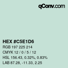 Color code: HEX #C5E1D6 | qconv.com