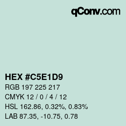 Color code: HEX #C5E1D9 | qconv.com