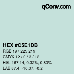 Color code: HEX #C5E1DB | qconv.com