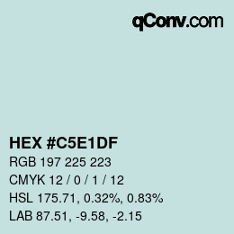 カラーコード: HEX #C5E1DF | qconv.com