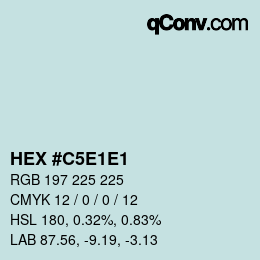 Color code: HEX #C5E1E1 | qconv.com
