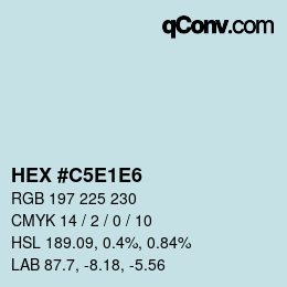 Color code: HEX #C5E1E6 | qconv.com