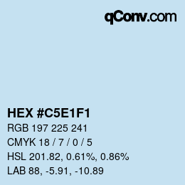 Color code: HEX #C5E1F1 | qconv.com
