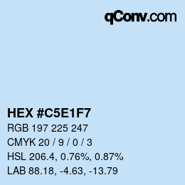 Color code: HEX #C5E1F7 | qconv.com