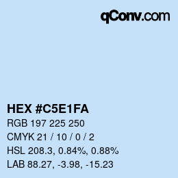 Color code: HEX #C5E1FA | qconv.com