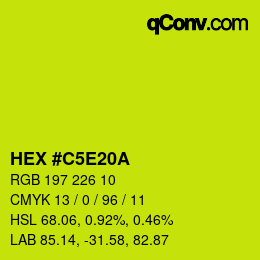 カラーコード: HEX #C5E20A | qconv.com