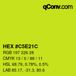 カラーコード: HEX #C5E21C | qconv.com