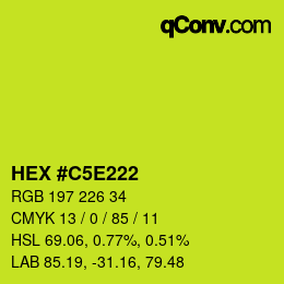 Color code: HEX #C5E222 | qconv.com