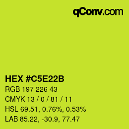 カラーコード: HEX #C5E22B | qconv.com
