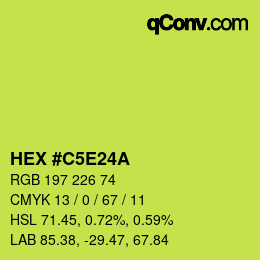 カラーコード: HEX #C5E24A | qconv.com