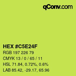 Color code: HEX #C5E24F | qconv.com