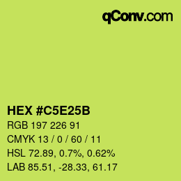 カラーコード: HEX #C5E25B | qconv.com