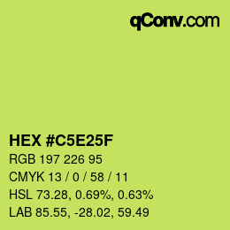 Color code: HEX #C5E25F | qconv.com