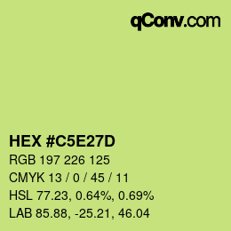 Color code: HEX #C5E27D | qconv.com