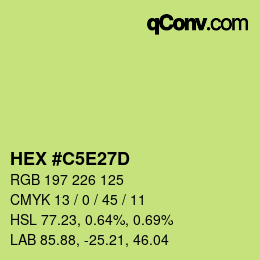 Código de color: HEX #C5E27D | qconv.com