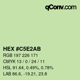 Code couleur: HEX #C5E2AB | qconv.com