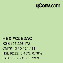 Farbcode: HEX #C5E2AC | qconv.com